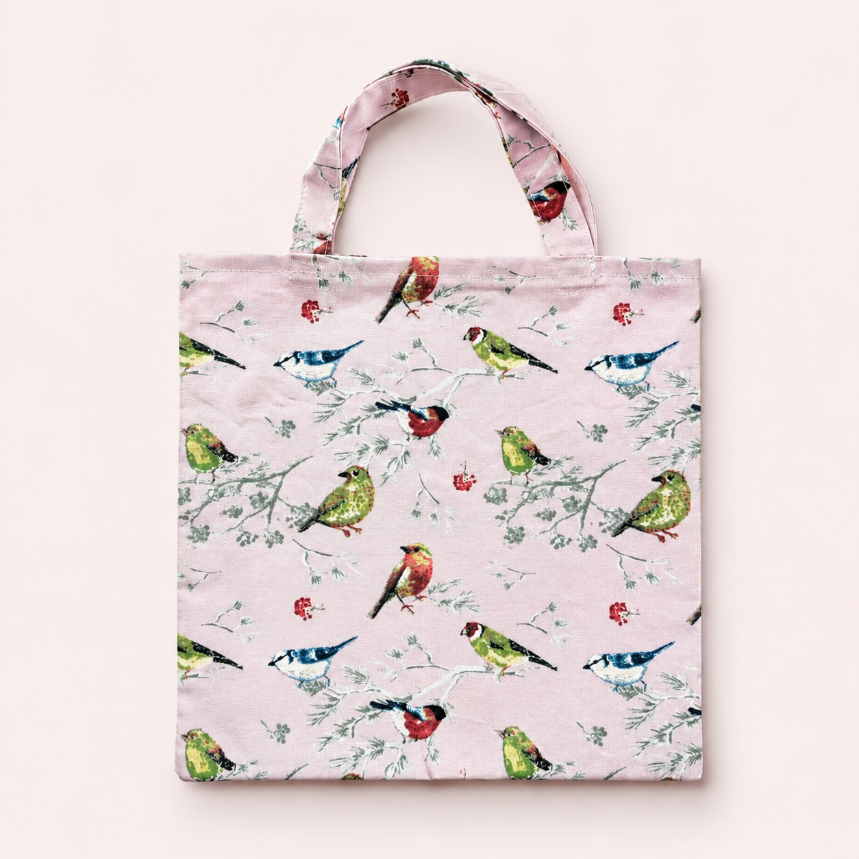 Handgefertigte Kindertasche mit Vögeln und Zweigen